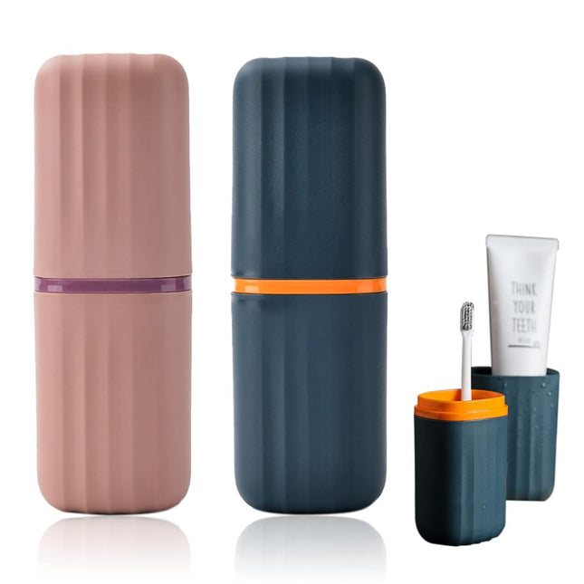 2Pcs Travel Toothbrush Cup Case Portable Toothbrush Holder Case for Traveling Camping Business Trip
