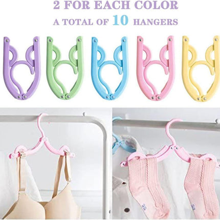 10 Pcs Travel Hangers Cruise Ship Essentials Accessories Portable Folding Clothes Hanger Foldable Drying Rack