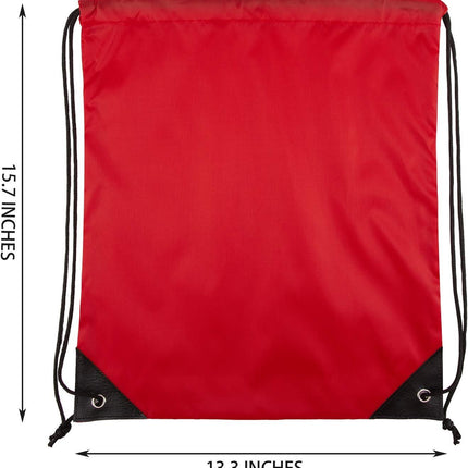 Drawstring Backpacks Bulk 10 Pieces String Bags Customized Bags for Party Gym Sport Trip - Red