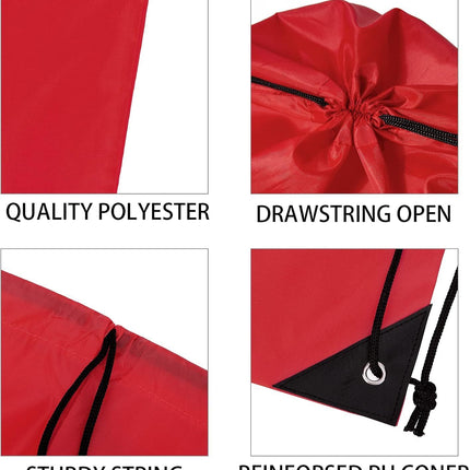 Drawstring Backpacks Bulk 10 Pieces String Bags Customized Bags for Party Gym Sport Trip - Red