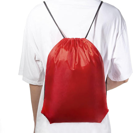 Drawstring Backpacks Bulk 10 Pieces String Bags Customized Bags for Party Gym Sport Trip - Red