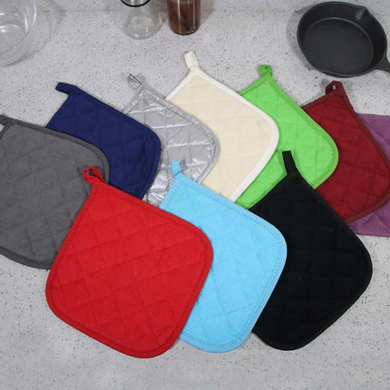 5 PCS Pot Holders for Kitchen, Cotton Potholers with Great Heat Resistance, Hot Pads, Trivets for Cooking and Baking Black