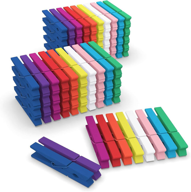 100 Pcs Colored Clothes Pins Wooden Colored Clothespins for Crafts 2.9 Inch Clothing Pins for Hanging