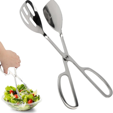 10-Inch Salad Tongs for Serving, Scissor Style Kitchen Tongs for Cooking for Buffet Serving Tongs for Cooking, Grilling, Salad Serving Utensils
