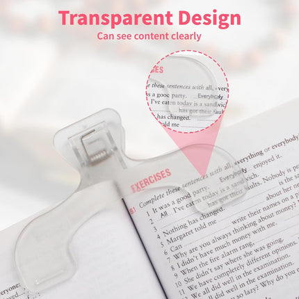 3PCS Clear Transparent Book Clip, Book Page Holder Clips for Books Office, Book Page Holder Bookmark for Home School Supplies, Multifunctional Practical Book Clips