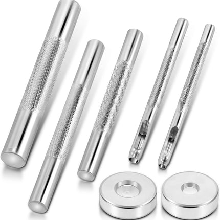 200Sets 6mm Leather Rivets + 7pcs Rivets Setting Tools for Install Leather Bag Belt Shoe Boot Hats Pet Collar Keychain Clothing