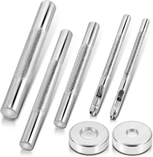 200Sets 6mm Leather Rivets Plus 7pcs Rivets Setting Tools for Install Leather Bag Belt Shoe Boot Hats Pet