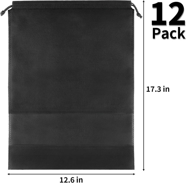 12 Pack Large Shoe Bags for Packing with Clear Window Dustproof Drawstring Travel Shoe Storage Bags for – product detail