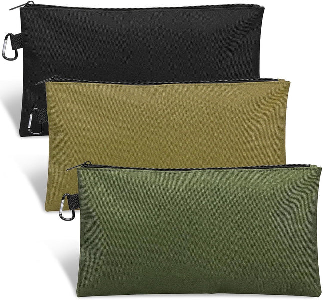 3 Pack Tool Bag Zipper Pouch Premium Tool Pouch Utility Multipurpose Storage Organizer Tool Pouches