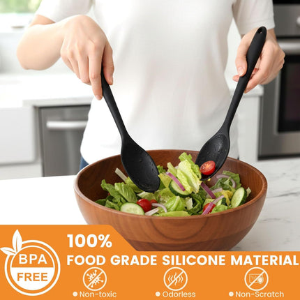 Silicone Spoons for Cooking, 4PCS 10.8 Inch Nonstick Kitchen Serving Spoons, Heat Resistant Silicone Cooking Utensils Set for Stirring, Mixing, Baking, House Warming Gifts & Stocking Stuffers