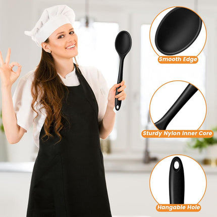 Silicone Spoons for Cooking, 4PCS 10.8 Inch Nonstick Kitchen Serving Spoons, Heat Resistant Silicone Cooking Utensils Set for Stirring, Mixing, Baking, House Warming Gifts & Stocking Stuffers