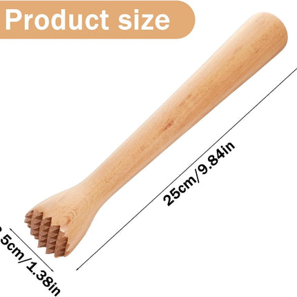 Wooden Muddler for Cocktails, Durable Muddler for Lemonade, Professional Bar Muddler Tool, Home and Bar Cocktail Muddler for Mojitos, Fruit Drinks (10 Inch)