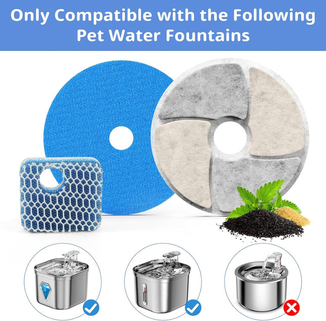 Cat Pet Water Fountain Filters 5 Pack Replacement Filters Fit for Square 2.2L/73oz Automatic Pet – product detail