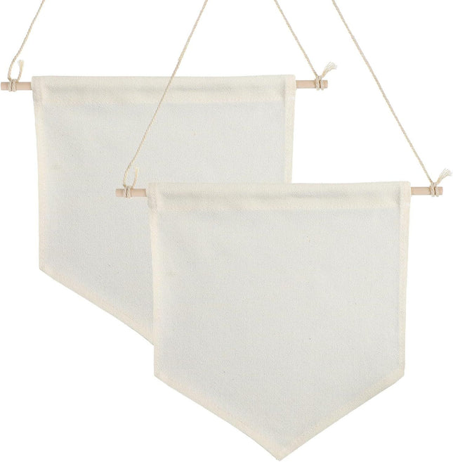 2 Pcs Embroidery Blank Banners DIY Fabric Banner for Indoors Baby Shower Wedding Graduation Custom