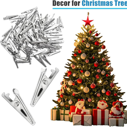 100 Pack Mini Clamps Alligator Clips for Crafts & Electrical, Small Metal Clips for Joints 35 mm Alligator Clamp for Crafting, Gator Clips Clamps Bulk for Crafts Holding (Silver）