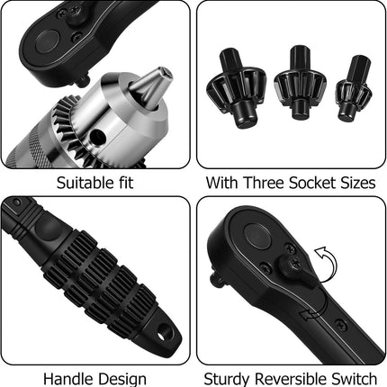 2 in 1 Drill Chuck Ratchet Spanner 2026 Universal Chuck Key Replacement Tool 2 in 1 Ratchet Drill Key Wrench Compatible with Most Electric Drills and Power Tools(2 Pcs)