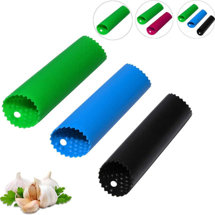 Garlic Peeler Skin Remover Roller Keeper,Easy Quick to Peeled Garlic Cloves with Silicone Tube Roller Garlic Peeling Kitchen Tool(3 Colors)