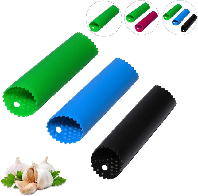 Garlic Peeler Skin Remover Roller Keeper Easy Quick to Peeled Garlic Cloves with Silicone Tube Roller
