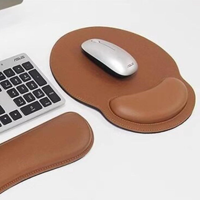 Leather Mouse Pad with Wrist Rest Support Ergonomic Office Computer Keyboard Hand Pad Non Slip Base for – product detail