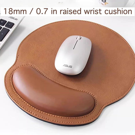 Leather Mouse Pad with Wrist Rest Support Ergonomic Office Computer Keyboard Hand Pad Non Slip Base for Desk Laptop (Grey)
