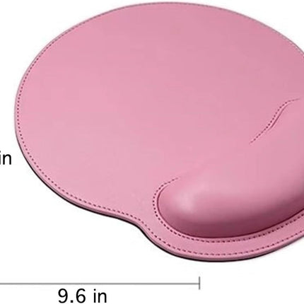 Leather Mouse Pad with Wrist Rest Support Ergonomic Office Computer Keyboard Hand Pad Non Slip Base for Desk Laptop (Grey)