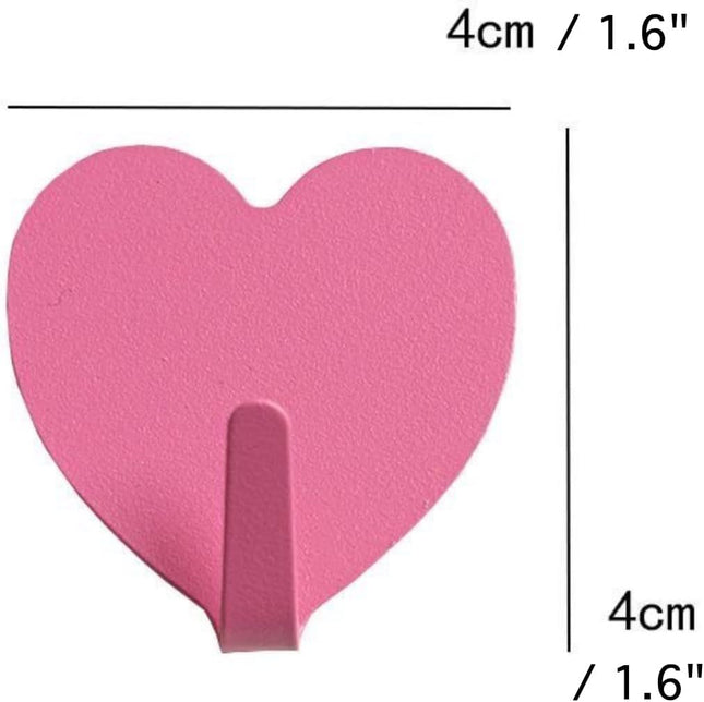 9 Pcs Heart Shaped Adhesive Wall Hooks Cute Decorative Pink and White Self-Adhesive Hooks for Home Office – product detail