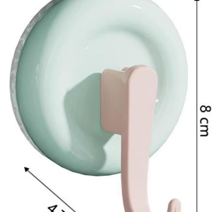 4 Pack No-Drill Reusable Vacuum Suction Hooks, Pastel Colors Heavy-Duty Door Towel Hook Bathroom Wall Organizer (Blue Pink Green White)
