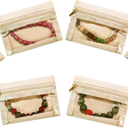 6pcs Travel Jewelry Bags,Portable Zipped Pouches Bags for Jewelries Necklaces Rings Earrings Storage