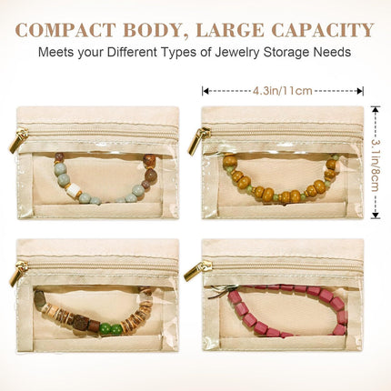 6pcs Travel Jewelry Bags,Portable Zipped Pouches Bags for Jewelries Necklaces Rings Earrings Storage