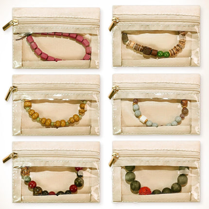 6pcs Travel Jewelry Bags,Portable Zipped Pouches Bags for Jewelries Necklaces Rings Earrings Storage