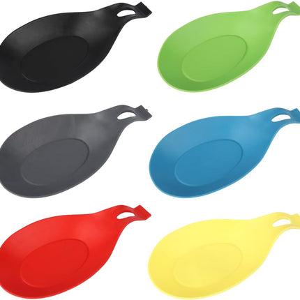 6 pcs Silicone Spoon Holders,Heat Resistant Spoon Rests Kitchen Utensils Holder for Stove Spoon Holder,Tongs,Ladles