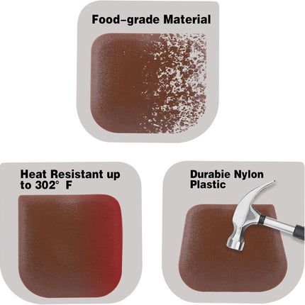 10 Pcs Pan Scrapers,Plastic Scraper Pot and Pan Cleaning Tools Brown Kitchen Scraper for Pot,Wok,Skillet,Grill