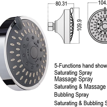 Shower Head High High Flow Pressure Rain Fixed Showerhead 5-Setting with Bathroom Showerhead with Adjustable Brass Ball Joint - for Luxury Shower Experience Even at Low Water Pressure