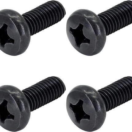 Black License Plate Screws for Lexus, Toyota, and Honda, Phillips Machine Pan Head 18-8, Stainless Steel, M6-1.0 x 16 mm Bolt (Pack of 4)