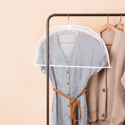 4 Pack Clear Clothing Hanger Shoulder Covers for Clothes Breathable Plastic Gusseted Garment Shoulder Dust Cover Bags Protectors for Hanging Clothes, Suit, Coats, Jackets, Dress Open Closet Storage