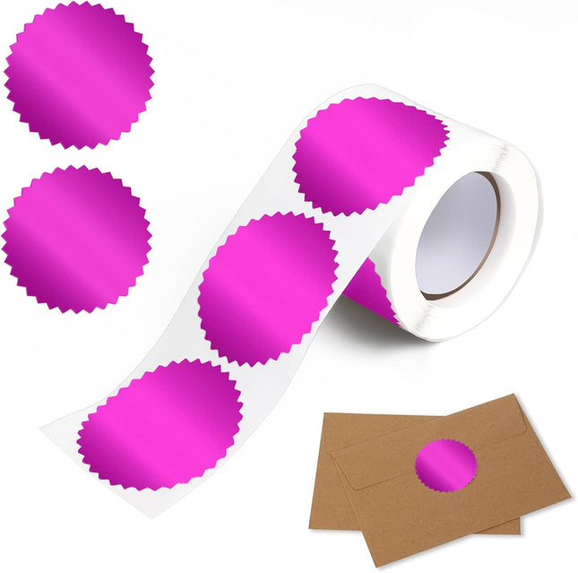 Embossing Stickers 2 Round Labels Purple Foil Blank Stickers Metallic Seals for Package V1258-DP02-E-722