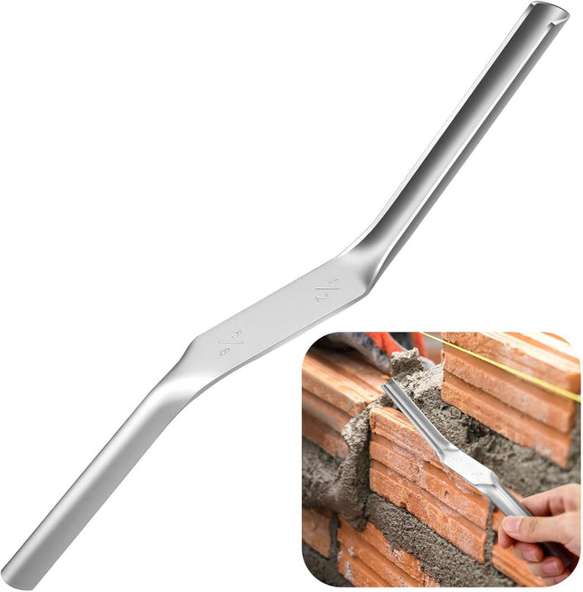 1pcs Tuck Pointing Tools Stainless Steel Masonry Jointer Double Ended Concrete Brick and Block (1/2