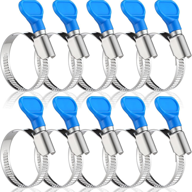 10 Pcs 1-1/2 Inch Pool Backwash Hose Clamp Adjustable Worm Gear Stainless Steel Hose Clamp Metal Pipe Tool for PVC Tubing Plumbing Dust Collection Automotive Mechanical Application