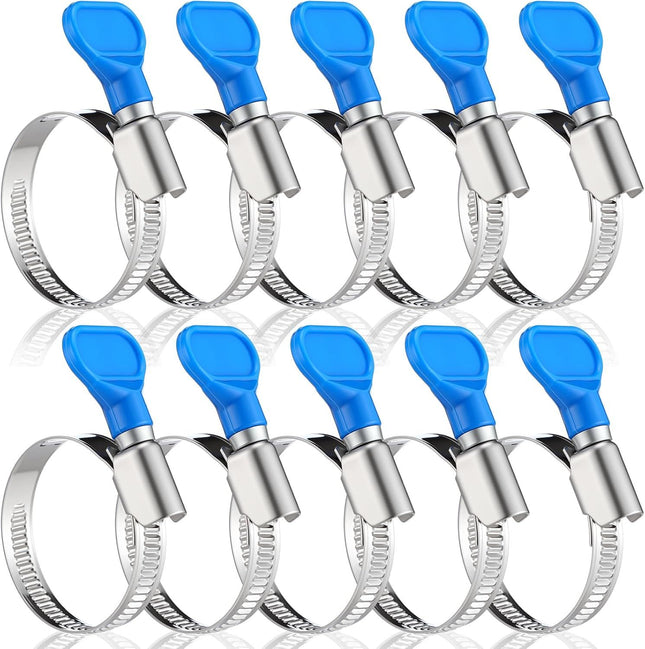 10 Pcs 1-1/2 Inch Pool Backwash Hose Clamp Adjustable Worm Gear Stainless Steel Hose Clamp
