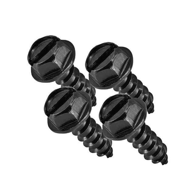 Black License Plate Screws Rustproof 18-8 Stainless Steel Black Oxide Finish Applied in The USA by Makers