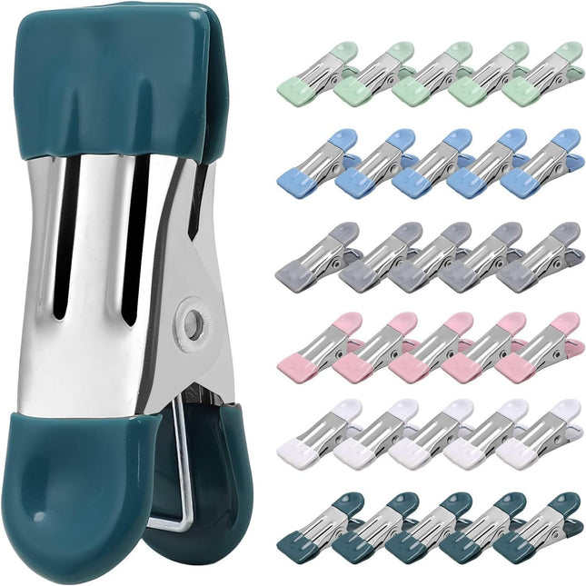 Clothes Pins Heavy Duty 30 Pack 2.17 Inch Metal Chip Clips Clothespins for Photo Drying V1258-DP02-E-736