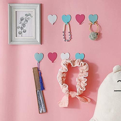 12 Pack Heart Shaped Decorative Wall Hooks Stainless Steel Strong Adhesive Wall Hook for Home Kitchen – product detail