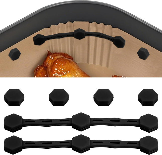 2 Sets Air Fryer Magnet Silicone Buckle Air Fryer Magnets for Parchment Paper Liners Silicone Magnetic