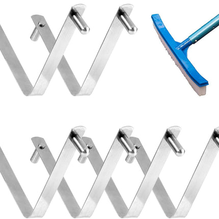 6pcs Pool Brush V-Shaped Clip, Stainless Steel Double Pin Spring Button Clip Pool Pole Butterfly Clips for Spa Skimmer Nets Vacuum Brushes Leaf Rake Swimming Cleaning Tool