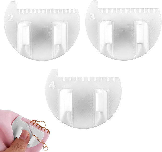 3pcs Sewing Needle Gauge Measuring Tool Finger Thumb Ruler Sewing Template Lockranding Guide Tool for