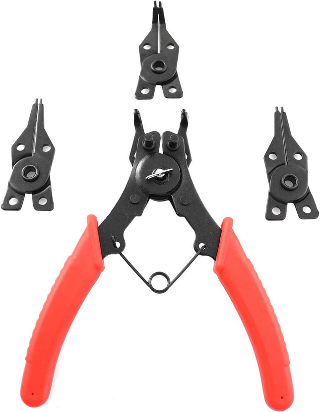 Snap Ring Pliers 1Set 4 In 1 C Clips Removal Retaining Set for Automotive and V1258-DP02-E-759