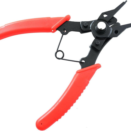Snap Ring Pliers  1Set 4 In 1 C Clips Removal Retaining Set for Automotive and Engine Repair, Interchangeable Jaw Head 45 90 and 180 Degree Angled Jaws, AC Compressor Clutch Holding Tool