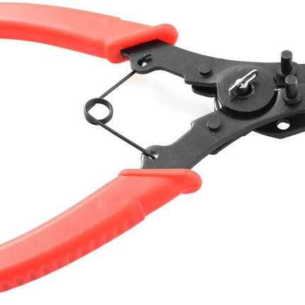 Snap Ring Pliers  1Set 4 In 1 C Clips Removal Retaining Set for Automotive and Engine Repair, Interchangeable Jaw Head 45 90 and 180 Degree Angled Jaws, AC Compressor Clutch Holding Tool