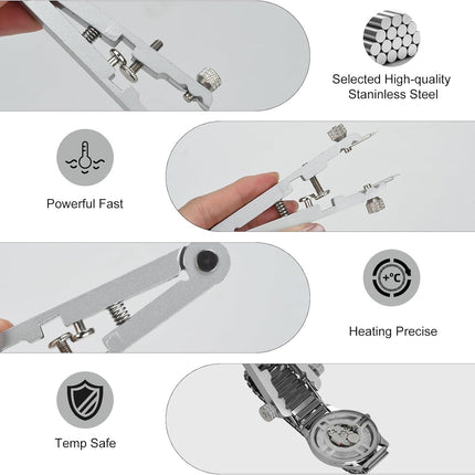 Watch Spring Bar Plier Tool Set Watchband Pliers with 10 Pins,Watch Wrist Ban Repair Remove Tool,Spring Plier Tweezer,Removal Tool for Watch Pin Strap Band Watch Link-Sliver