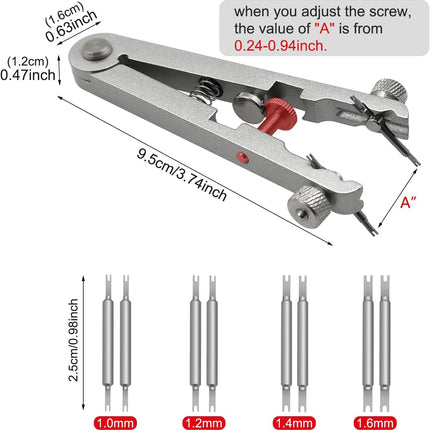 Watch Spring Bar Plier Tool Set Watchband Pliers with 10 Pins,Watch Wrist Ban Repair Remove Tool,Spring Plier Tweezer,Removal Tool for Watch Pin Strap Band Watch Link-Sliver